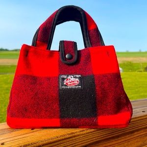 Johnson Woolen Mills Vermont Buffalo Check Wool Bag Handbag